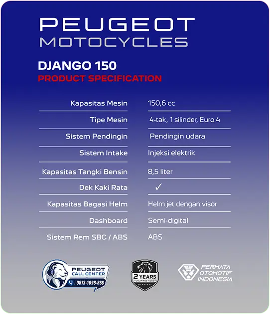 Peugeot Django 150 product specification
